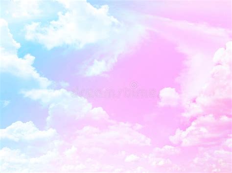 Pastel Skies That Are Pink Blue And Cloudy With Faint Fog Stock Image