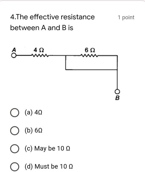 Solved The Effective Resistance Between A And B Is