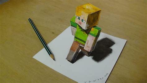How To Draw Alex From Minecraft Drawing 3d Alex Vamosart Youtube