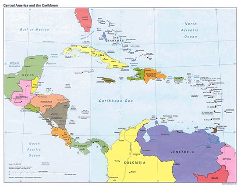 Central America Map Countries And Capitals Map