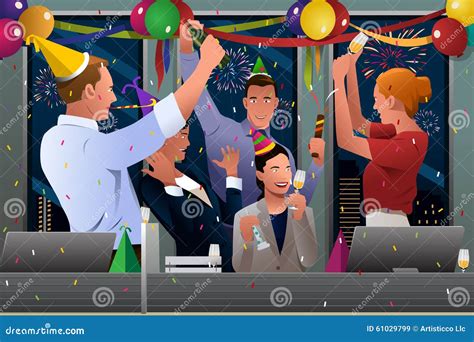 business people celebrating new year stock vector illustration of holiday female 61029799