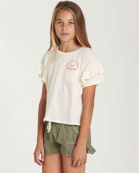 Tops & Tees | Billabong Girls Girls' T-Shirt Time Pocket T-Shirt Cream