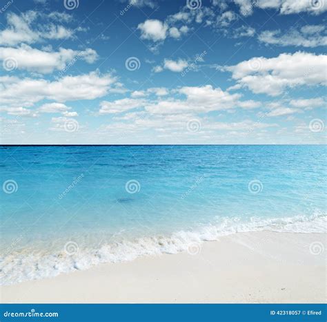 Tropical Beach Blue Sky And Clear Water Stock Image Image Of Beach