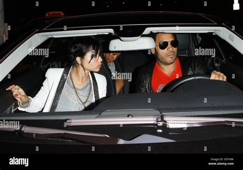 Lenny Kravitz Arriving With Girlfriend Celebrities Outside Las Palmas