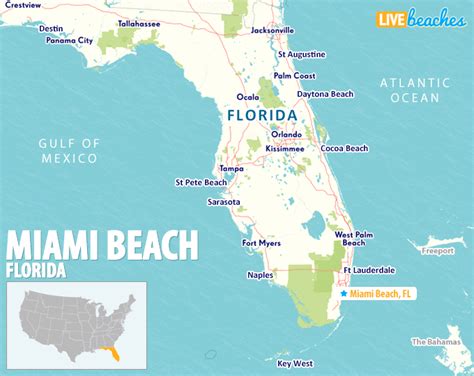 Map Of Miami Beach Florida Live Beaches