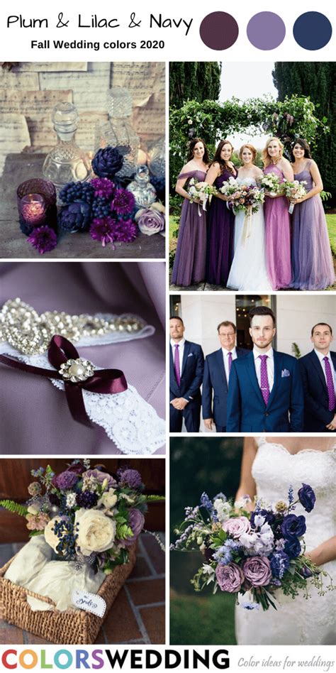 Best 8 Fall Wedding Color Combos For 2020 Purple Wedding Theme Plum