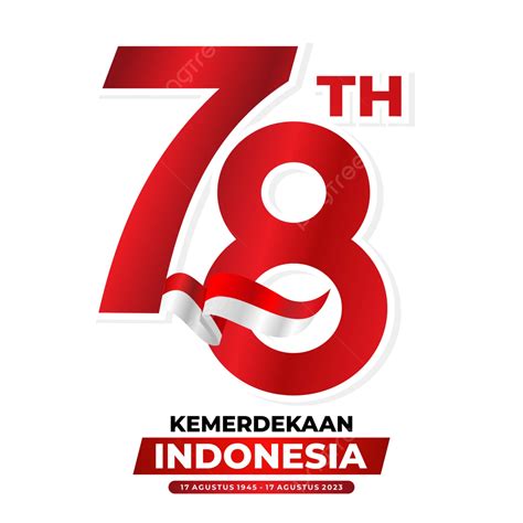 Gambar Logo Resmi Hut Ri Tahun Dengan Teks Bendera Indonesia