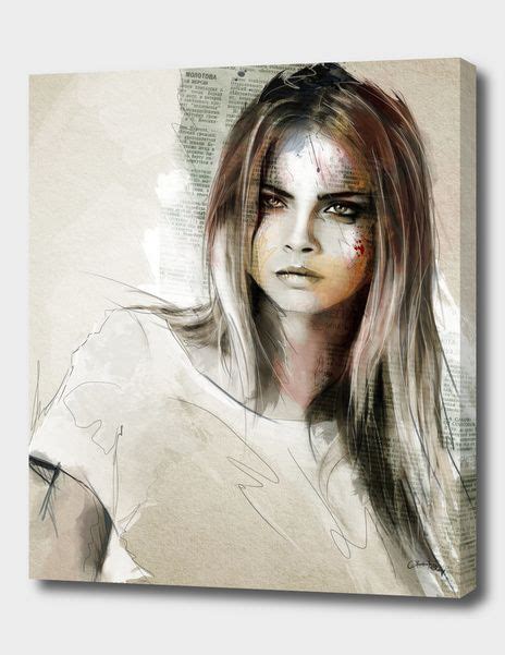 Cara Delevingne Canvas Print By Claudio Tosi Numbered Edition From