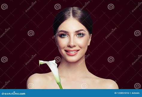 Spa Girl Portrait Perfect Young Woman With Healthy Skin Stock Photo