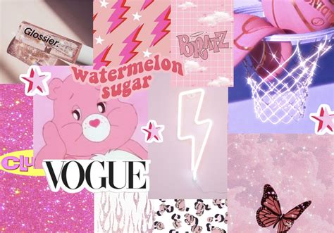 Pink Aesthetic Collage Photographic Print By Carohildy Pink Wallpaper Laptop Laptop Wallpaper