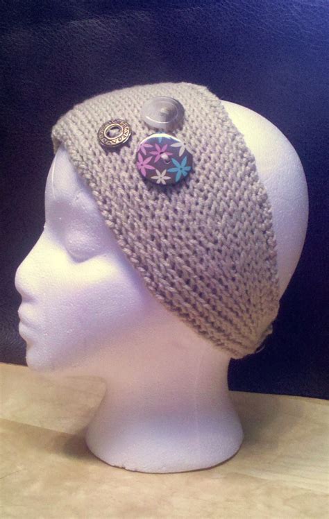 Try this headband for a more difficult pattern for intermediate knitters. Knit Headband Patterns with Button | A Knitting Blog