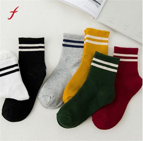 Feitong носки унисекс в полоску Разнообразные цвета на любой вкус Дополнение к стильному