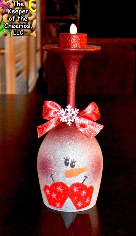 Snowman Wine Glass Candle Holder Christmas Wine Christmas Wine