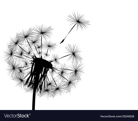 Silhouette Of A Dandelion Royalty Free Vector Image