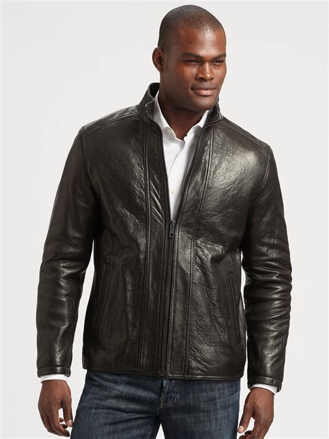 Lyst Andrew Marc French Rugged Leather Jacket In Black For Men