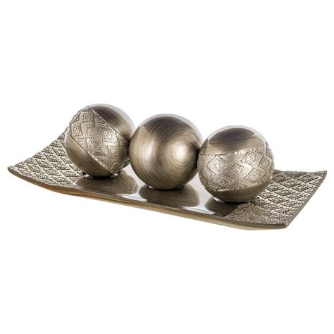 Buy Creative Scents Dublin Decorative Tray And Orbs Balls Set Centerpiece With Balls For
