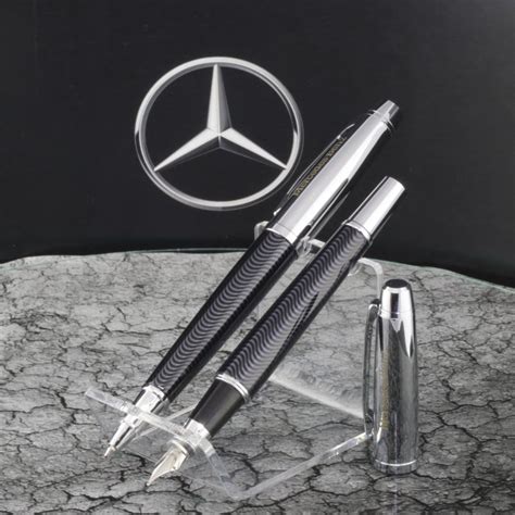 Fountain Pen Mercedes Benz Black Steel Carbon Wave Optic Fountain