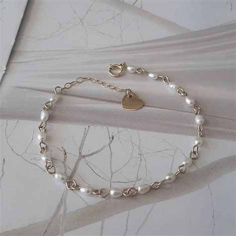 Pearls Bracelet White Pearls Bracelet Freshwater Pearls Etsy