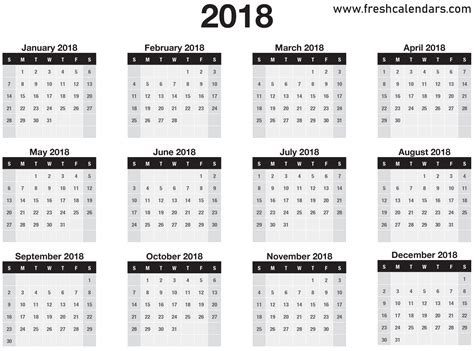 Year Calendar On One Page Calendar Printables Free Templates Year