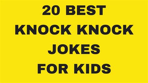 So are dirty knock knock jokes. Knock Knock Jokes