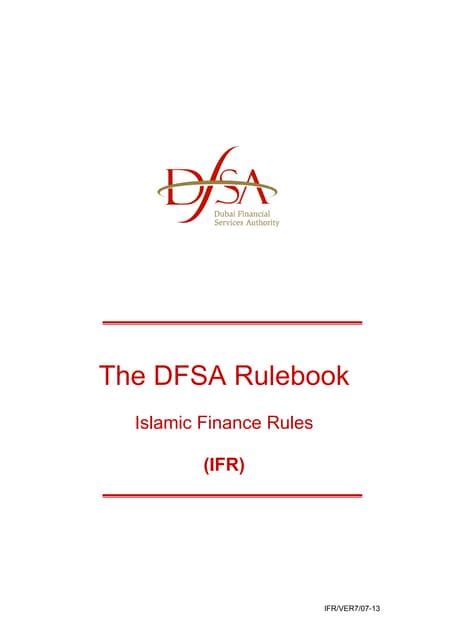 Dubai Financial Services Authority Dfsa Islamic Finance Rules Ifr