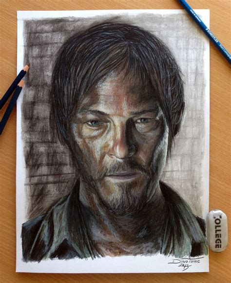 Daryl Dixon Color Pencil Drawing By Atomiccircus On Deviantart Color