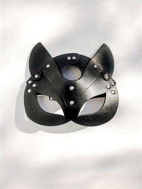 Máscara De Gato Negro Para Las Mujeres Máscara Fetiche Sexy Etsy