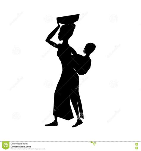 African Woman Silhouette Vector At Collection Of