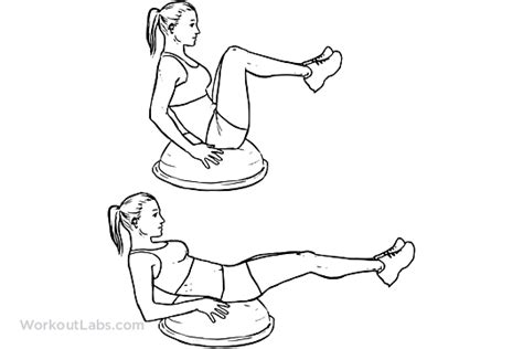 Bosu Ball Leg Pull In Knee Tuck Illustrated Exercise Guide