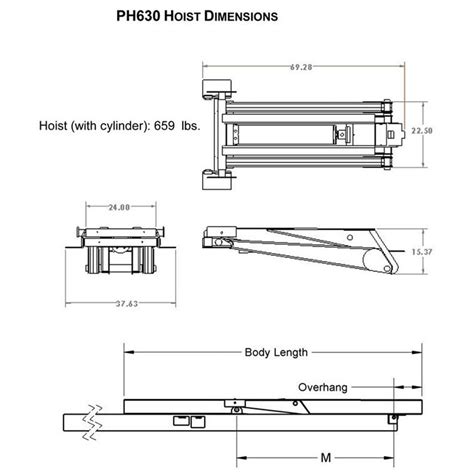 12 Ton 24000 Lb Dump Trailer Hydraulic Scissor Hoist Kit Model Ph630