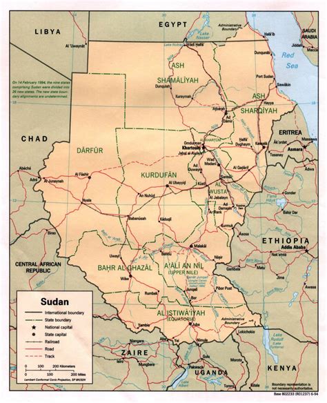 Large Detailed Political And Administrative Map Of Sudan With Relief E75