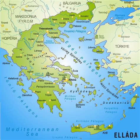 Grecja Po O Enie Mapa Flaga Stolica Wyspy