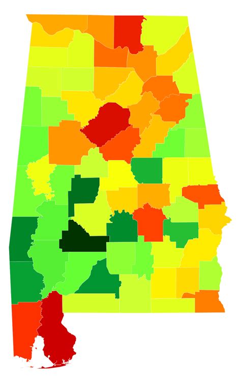 Alabama Population Density Map