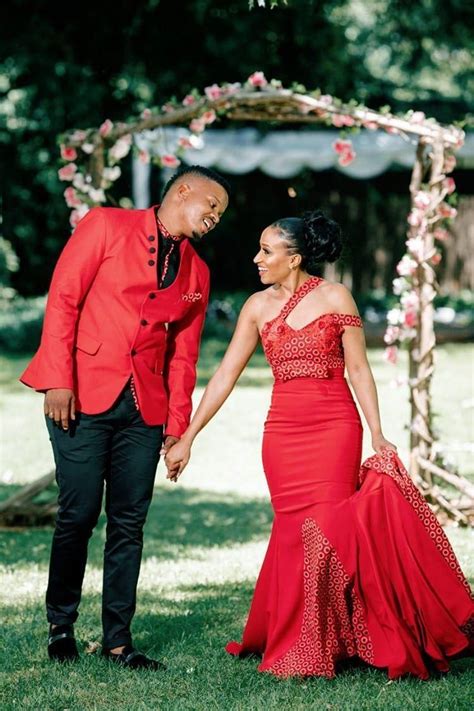 A Stunning Wedding With The Bride In Red Seshweshwe South African