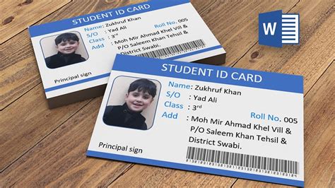 How To Make Student Id Card In Microsoft Word 2019 Youtube