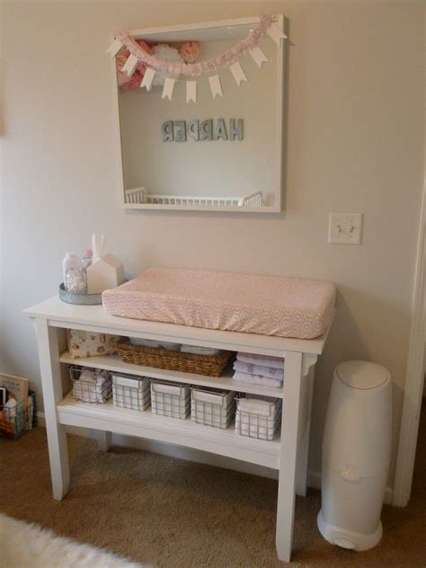 Pink And Peach Girls Nursery Design Dazzle Baby Changing Tables