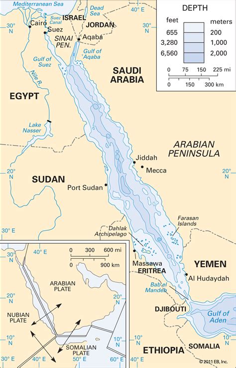 Map Of The Red Sea And Surrounding Countries