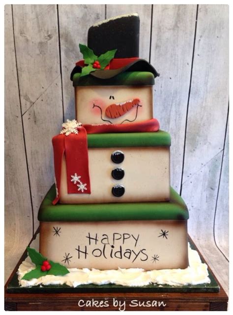 read book xmas cake toppers!: Pretty Snowman Cake Ideas for Christmas - Pretty Designs