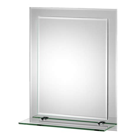 Croydex Rydal Beveled Edge Double Layer Wall Mirror With Shelf And Hang N Lock