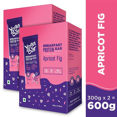 Yogabar Breakfast Protein Apricot And Fig Bars 300gm 6 X 50 G Pa