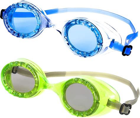 DOLFINO Child 2 Pack Swim Goggles Blue/Green Swimming Pool Kids Water Play Glasses Training WLM8 ...