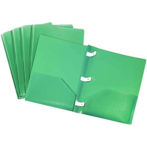 Storex Thicker Poly 2 Pocket Folder With Plastic Prongs