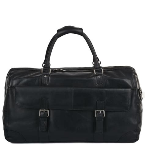 Mens Leather Travel Bag Black Francis Leather Luggage