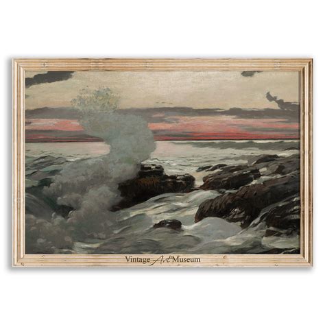 Vintage Ocean Painting Art Print Antique Seascape Printable Etsy