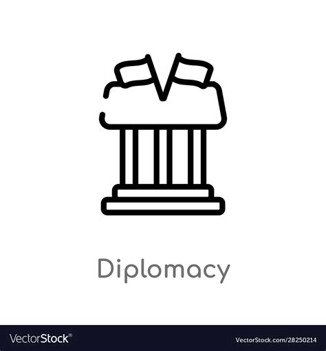 Outline Diplomacy Icon Isolated Black Simple Line Vector Image