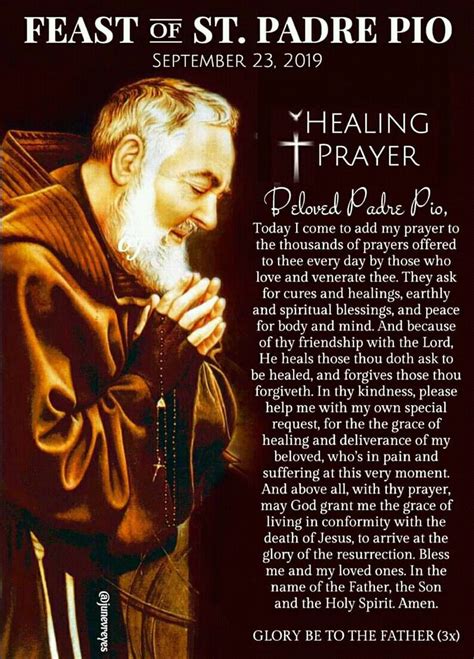 Stpadre Pio Prayers For Healing Spiritual Prayers Catholic Prayers