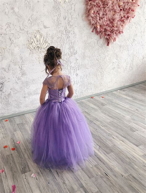 Lavender Flower Girl Dress Purple Tutu Dress Birthday Wedding Party