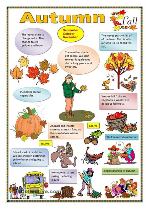 Autumn Worksheet Free Esl Printable Worksheets Made By Teachers