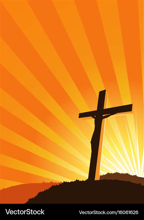 Christian Cross Silhouette Royalty Free Vector Image