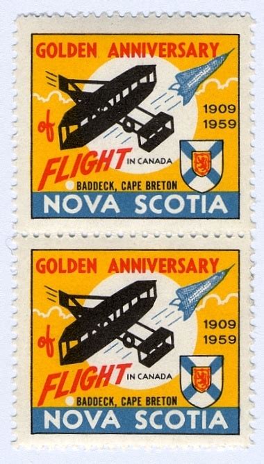two postage stamps with the words flight and canada on them